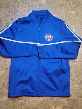 Chicago Cubs Track Jacket Mens Medium Blue Full Zip MLB Genuine Merchandise